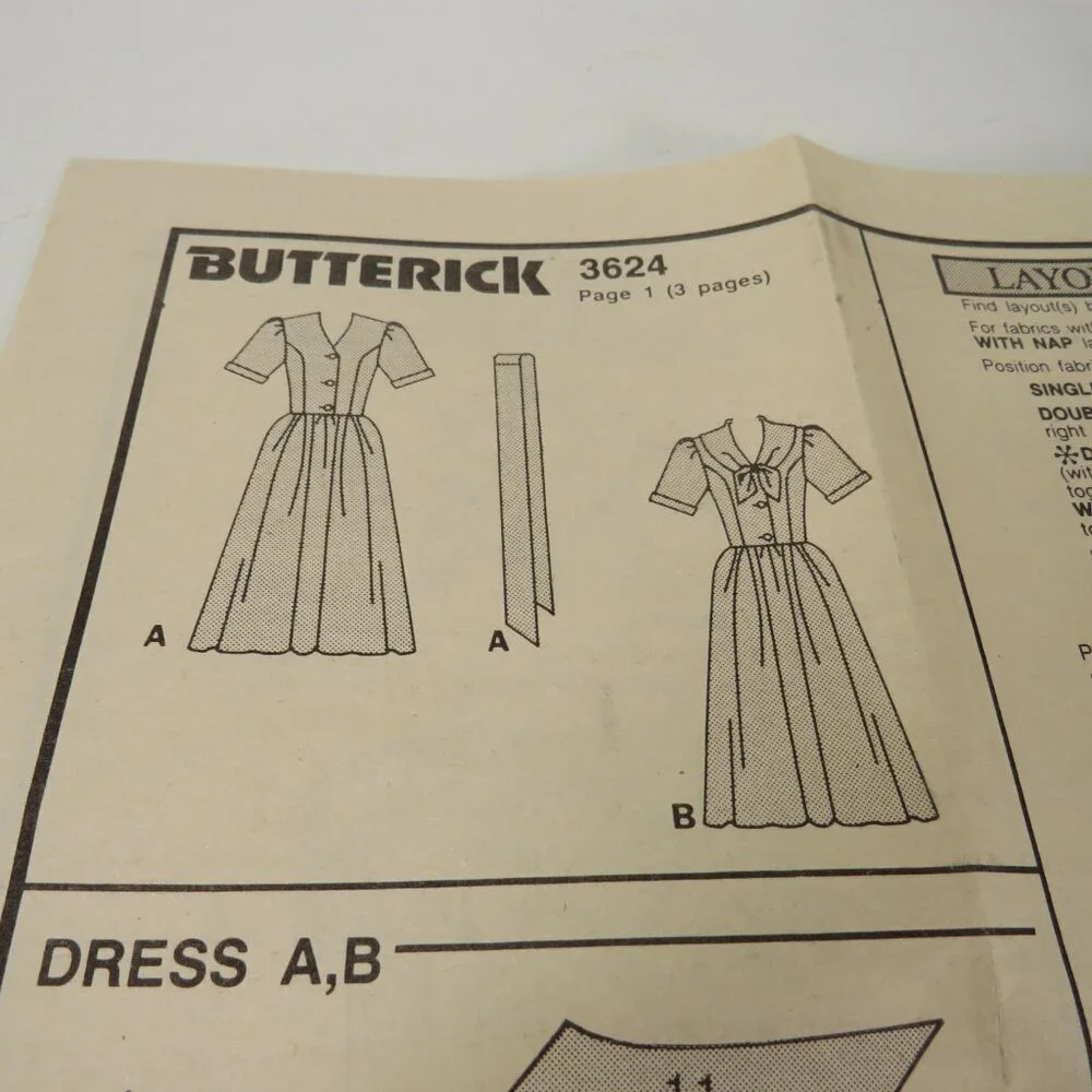 Butterick 3624 sewing